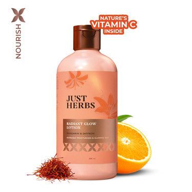 Just Herbs Radiant Glow Body Lotion with Mandarin & Saffron - 300ml